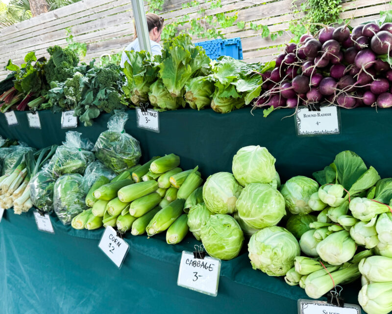 Local Florida produce at a farmers market
